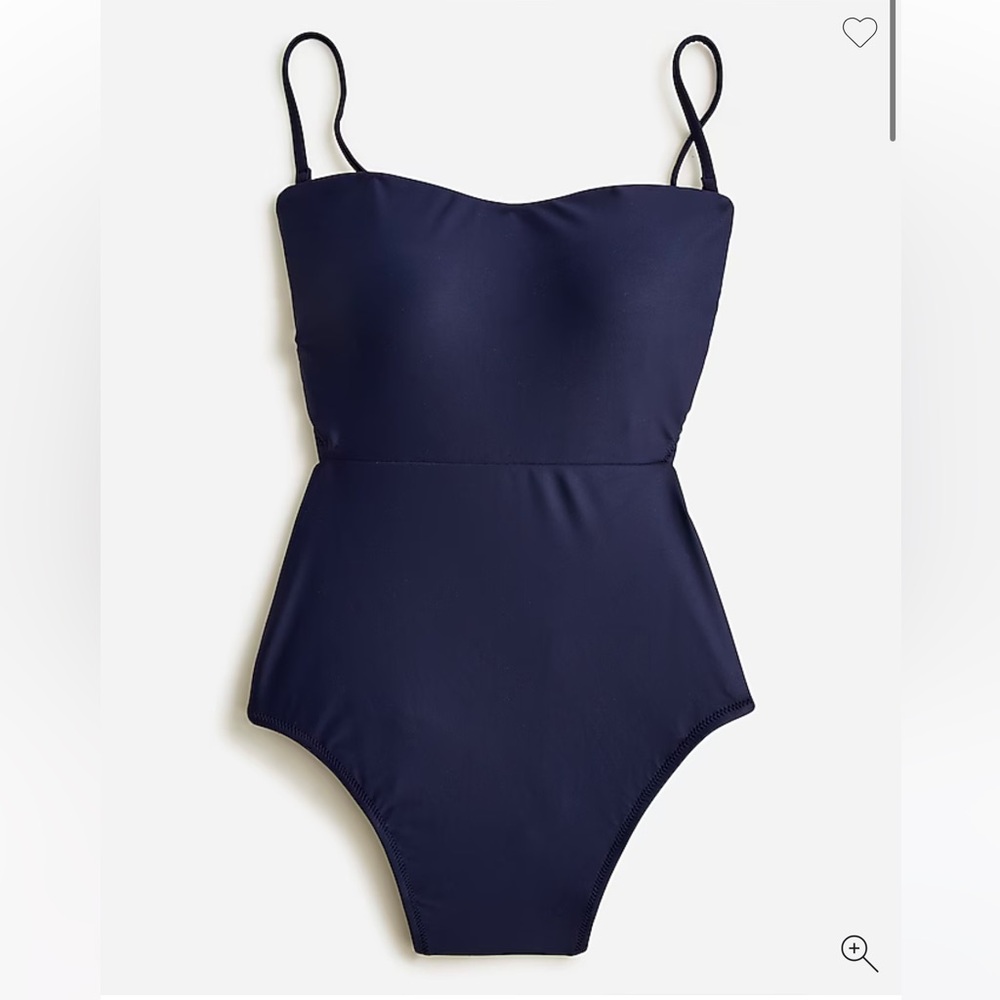 Navy J.Crew cut out tie back swimsuit.